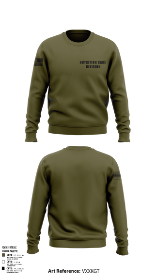 Crew Neck Sweatshirt, NUTRITION CARE DIVISION, Army, Teamtime, Team time, sublimation, custom sports apparel, team uniforms, spirit wear, spiritwear, sports uniforms, custom shirts, team store, custom team store, fundraiser sports, apparel fundraiser