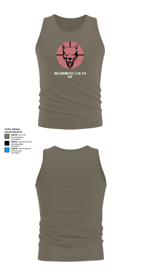 Tank Top, Hellhound PLT, A CO, 2-8 CAV, , Teamtime, Team time, sublimation, custom sports apparel, team uniforms, spirit wear, spiritwear, sports uniforms, custom shirts, team store, custom team store, fundraiser sports, apparel fundraiser