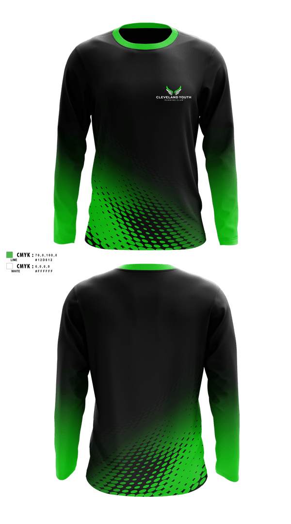 Long Sleeve Performance Shirt, Cleveland Youth Running Club, Cross Country, Teamtime, Team time, sublimation, custom sports apparel, team uniforms, spirit wear, spiritwear, sports uniforms, custom shirts, team store, custom team store, fundraiser sports, apparel fundraiser