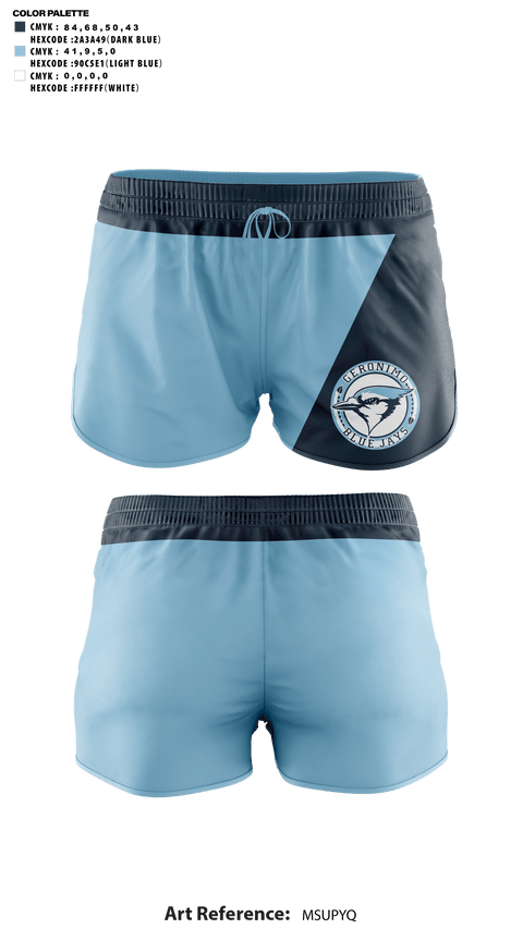 Womens Shorts, Geronimo High School Cheer, Cheer, Teamtime, Team time, sublimation, custom sports apparel, team uniforms, spirit wear, spiritwear, sports uniforms, custom shirts, team store, custom team store, fundraiser sports, apparel fundraiser