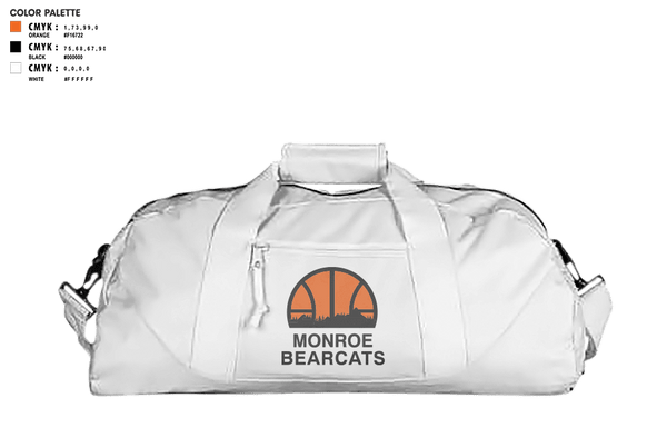 Duffle Bag, Monroe High School Basketball, Women's Basketball, Teamtime, Team time, sublimation, custom sports apparel, team uniforms, spirit wear, spiritwear, sports uniforms, custom shirts, team store, custom team store, fundraiser sports, apparel fundraiser