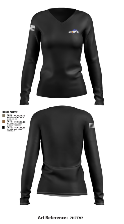 USS Colorado 62419768 Women's Long Sleeve V-neck Shirt - 6