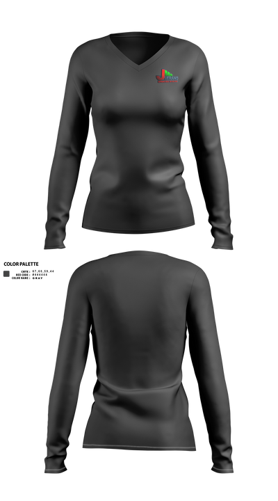 JUFRANOIDEALTAXSOLUTION 28814401 Women's Long Sleeve V-neck Shirt - 1