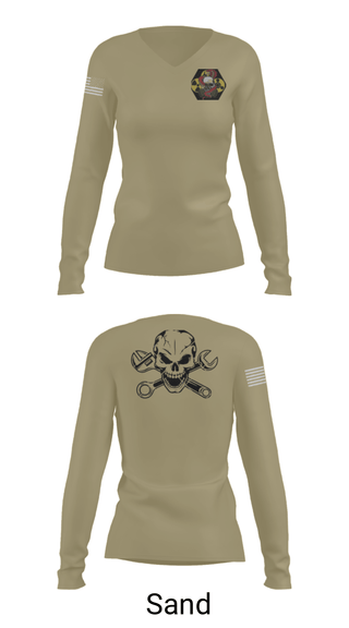 Women's Long Sleeve Vneck Shirt, 51st Chem, Army, Teamtime, Team time, sublimation, custom sports apparel, team uniforms, spirit wear, spiritwear, sports uniforms, custom shirts, team store, custom team store, fundraiser sports, apparel fundraiser