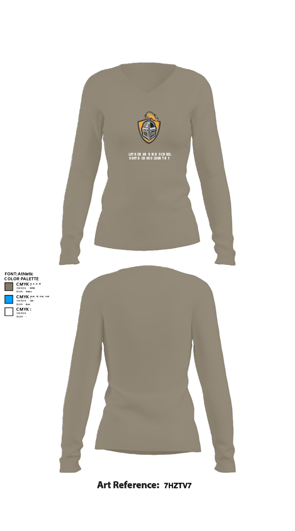 Womens Long Sleeve Vneck Shirt, Lutheran High School South Cross Country, Cross Country, Teamtime, Team time, sublimation, custom sports apparel, team uniforms, spirit wear, spiritwear, sports uniforms, custom shirts, team store, custom team store, fundraiser sports, apparel fundraiser