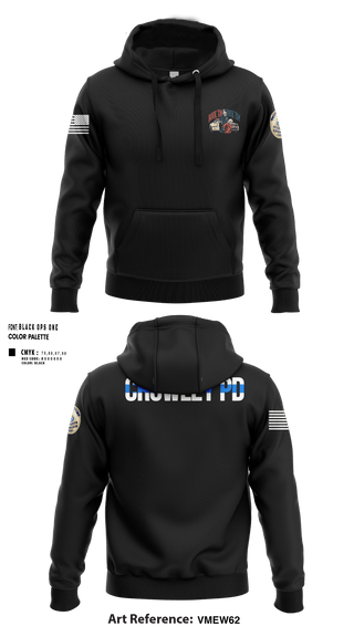 Hoodie, Crowley Police Department, , Teamtime, Team time, sublimation, custom sports apparel, team uniforms, spirit wear, spiritwear, sports uniforms, custom shirts, team store, custom team store, fundraiser sports, apparel fundraiser