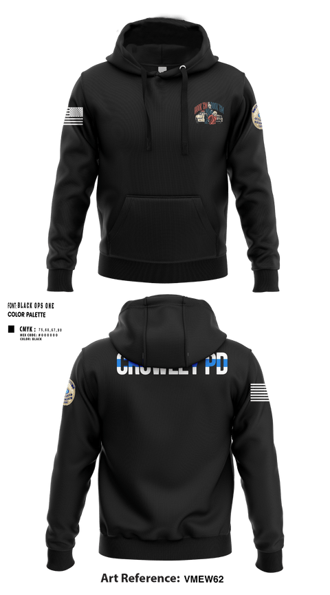 Hoodie, Crowley Police Department, , Teamtime, Team time, sublimation, custom sports apparel, team uniforms, spirit wear, spiritwear, sports uniforms, custom shirts, team store, custom team store, fundraiser sports, apparel fundraiser