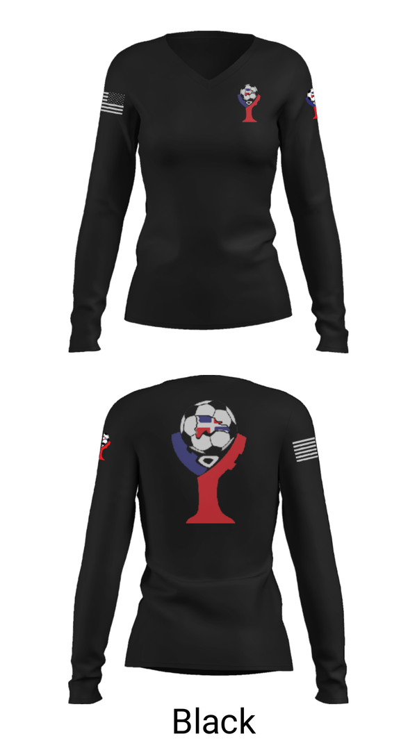 Women's Long Sleeve Vneck Shirt, Domenican Republic, Men's Soccer, Teamtime, Team time, sublimation, custom sports apparel, team uniforms, spirit wear, spiritwear, sports uniforms, custom shirts, team store, custom team store, fundraiser sports, apparel fundraiser