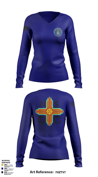 Zia division 50198022 Women's Long Sleeve V-neck Shirt - 99