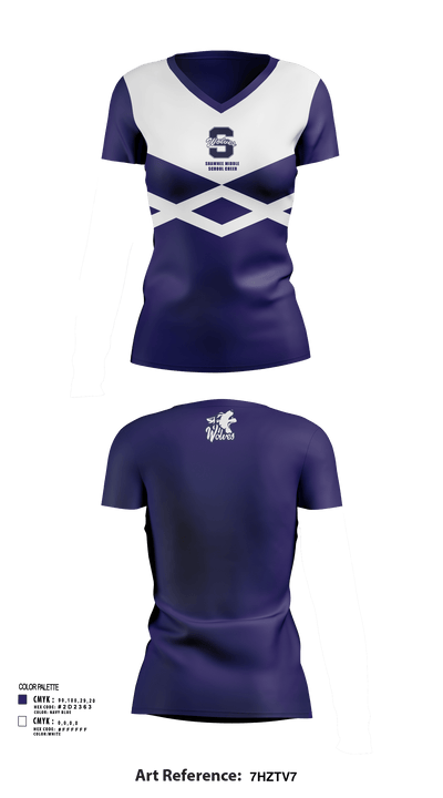 Shawnee Middle School Cheer 74518757 Women's Short Sleeve V-neck Shirt - 124