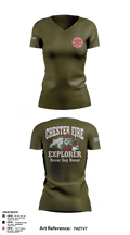 Chester fire explorers 87752590 Women's Short Sleeve V-neck Shirt - 1