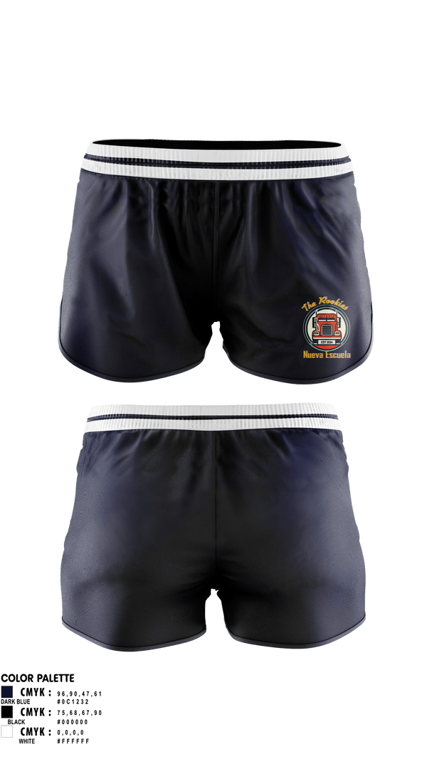 Womens Shorts, Rookies new school, , Teamtime, Team time, sublimation, custom sports apparel, team uniforms, spirit wear, spiritwear, sports uniforms, custom shirts, team store, custom team store, fundraiser sports, apparel fundraiser