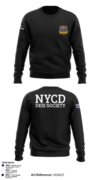 Crew Neck Sweatshirt, NYCD DESI SOCIETY, Police, Teamtime, Team time, sublimation, custom sports apparel, team uniforms, spirit wear, spiritwear, sports uniforms, custom shirts, team store, custom team store, fundraiser sports, apparel fundraiser