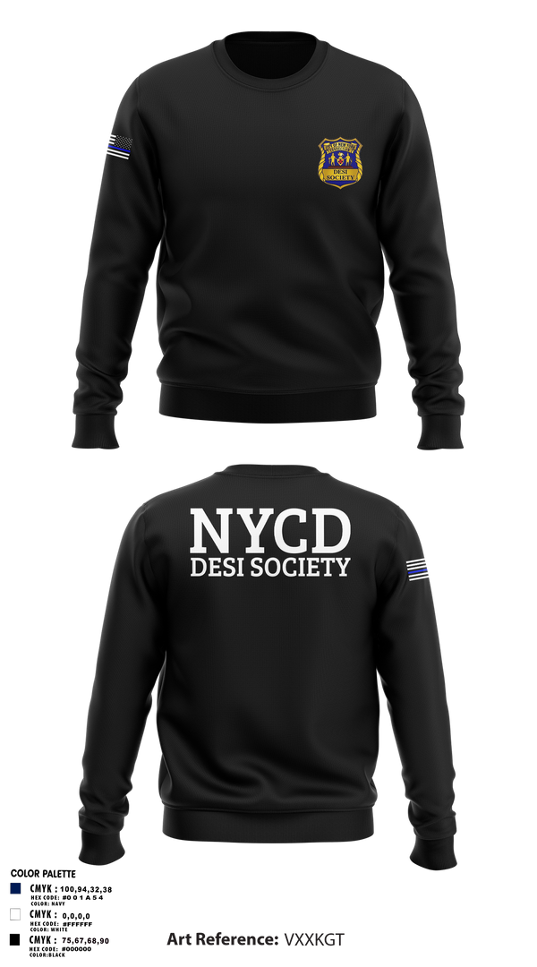 Crew Neck Sweatshirt, NYCD DESI SOCIETY, Police, Teamtime, Team time, sublimation, custom sports apparel, team uniforms, spirit wear, spiritwear, sports uniforms, custom shirts, team store, custom team store, fundraiser sports, apparel fundraiser