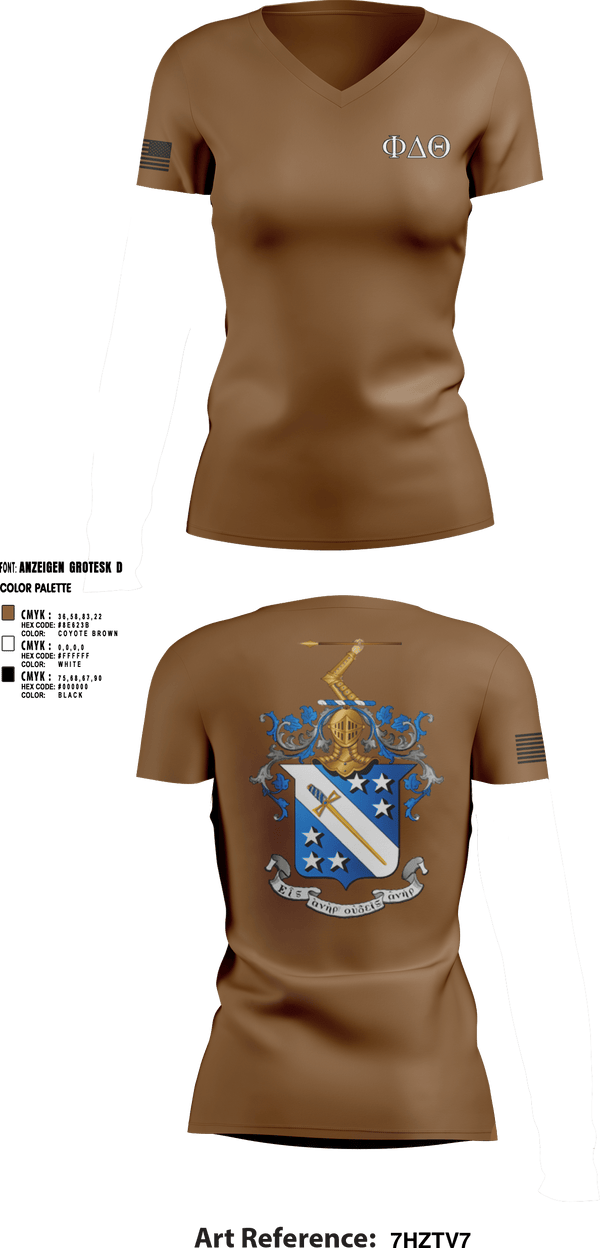 Women's Short Sleeve Vneck Shirt, Phi Delta Theta, Army, Teamtime, Team time, sublimation, custom sports apparel, team uniforms, spirit wear, spiritwear, sports uniforms, custom shirts, team store, custom team store, fundraiser sports, apparel fundraiser