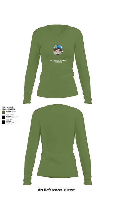 Detachment 1, 3rd Combat Weather Sqd 68533105 Women's Long Sleeve V-neck Shirt -1 42