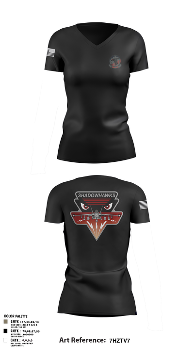 VAQ-141 20822275 Women's Short Sleeve V-neck Shirt - 3