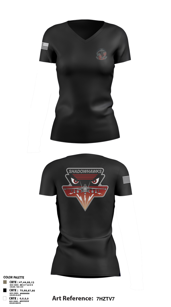 Womens Short Sleeve Vneck Shirt, VAQ-141, Navy, Teamtime, Team time, sublimation, custom sports apparel, team uniforms, spirit wear, spiritwear, sports uniforms, custom shirts, team store, custom team store, fundraiser sports, apparel fundraiser