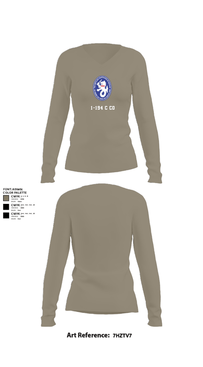 1-194 C Co 67170059 Women's Long Sleeve V-neck Shirt - 59
