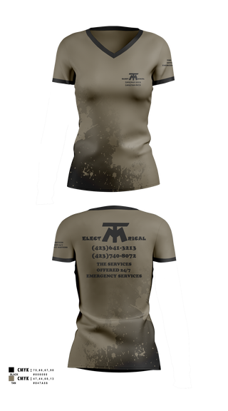 Womens Short Sleeve Vneck Shirt, MT ELECTRICAL SERVICES, , Teamtime, Team time, sublimation, custom sports apparel, team uniforms, spirit wear, spiritwear, sports uniforms, custom shirts, team store, custom team store, fundraiser sports, apparel fundraiser