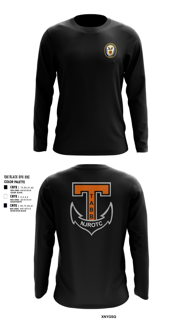 Long Sleeve Performance Shirt, Tabb NJROTC, Navy, Teamtime, Team time, sublimation, custom sports apparel, team uniforms, spirit wear, spiritwear, sports uniforms, custom shirts, team store, custom team store, fundraiser sports, apparel fundraiser
