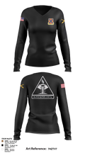 C BTRY 1/107 FA 56836205 Women's Long Sleeve V-neck Shirt - 6