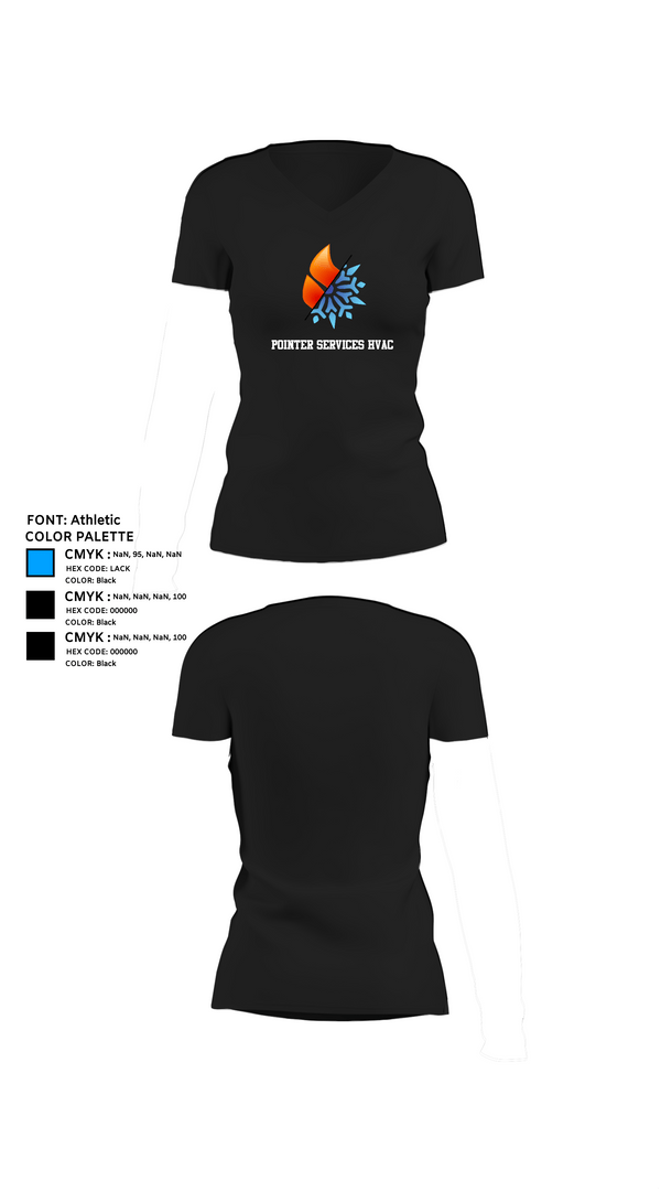 Womens Short Sleeve Vneck Shirt, Pointer services hvac, , Teamtime, Team time, sublimation, custom sports apparel, team uniforms, spirit wear, spiritwear, sports uniforms, custom shirts, team store, custom team store, fundraiser sports, apparel fundraiser