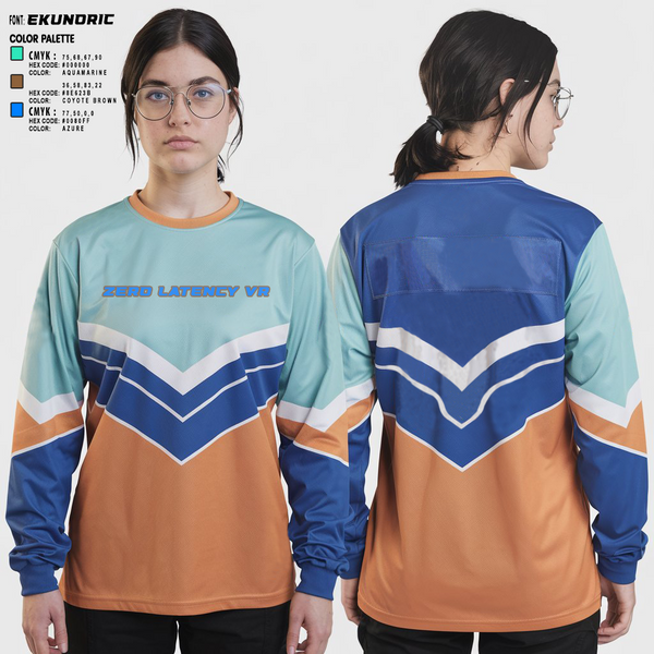 Womens Long Sleeve Vneck Shirt, Zero latency VR, , Teamtime, Team time, sublimation, custom sports apparel, team uniforms, spirit wear, spiritwear, sports uniforms, custom shirts, team store, custom team store, fundraiser sports, apparel fundraiser