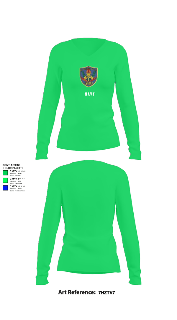 Women's Long Sleeve Vneck Shirt, NAVCOMMSTA NGR Nae Makri Greece, Navy, Teamtime, Team time, sublimation, custom sports apparel, team uniforms, spirit wear, spiritwear, sports uniforms, custom shirts, team store, custom team store, fundraiser sports, apparel fundraiser