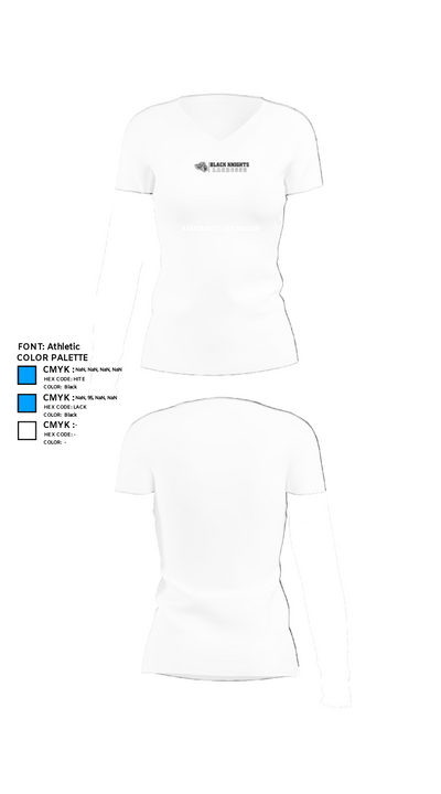 Black Knights Lacrosse Club 76626812 Women's Short Sleeve V-neck Shirt - 18
