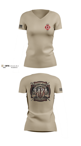 Womens Short Sleeve Vneck Shirt, Local 3474IAFF Local 3474, Fire Department, Teamtime, Team time, sublimation, custom sports apparel, team uniforms, spirit wear, spiritwear, sports uniforms, custom shirts, team store, custom team store, fundraiser sports, apparel fundraiser