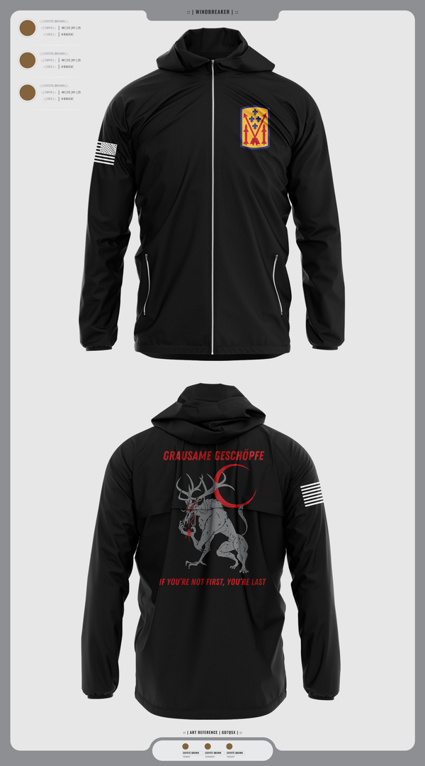 Windbreaker, Bravo 1-57 ADAR, Army, Teamtime, Team time, sublimation, custom sports apparel, team uniforms, spirit wear, spiritwear, sports uniforms, custom shirts, team store, custom team store, fundraiser sports, apparel fundraiser