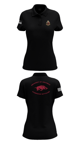 Womens Short Sleeve Performance Polo, University of Arkansas Army ROTC - Razorback Battalion, Army, Teamtime, Team time, sublimation, custom sports apparel, team uniforms, spirit wear, spiritwear, sports uniforms, custom shirts, team store, custom team store, fundraiser sports, apparel fundraiser