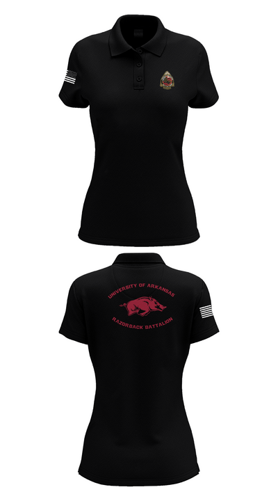 University of Arkansas Army ROTC - Razorback Battalion 15416563 Women's Short Sleeve Performance Polo  - 35