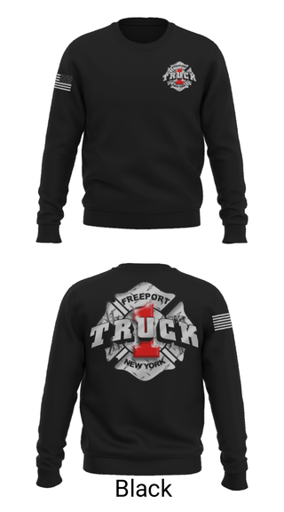Crew Neck Sweatshirt, Truck 1, Fire Department, Teamtime, Team time, sublimation, custom sports apparel, team uniforms, spirit wear, spiritwear, sports uniforms, custom shirts, team store, custom team store, fundraiser sports, apparel fundraiser