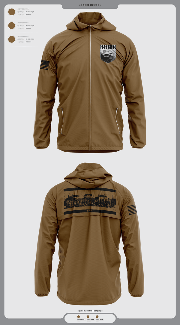 Windbreaker, 257th TC, Army, Teamtime, Team time, sublimation, custom sports apparel, team uniforms, spirit wear, spiritwear, sports uniforms, custom shirts, team store, custom team store, fundraiser sports, apparel fundraiser