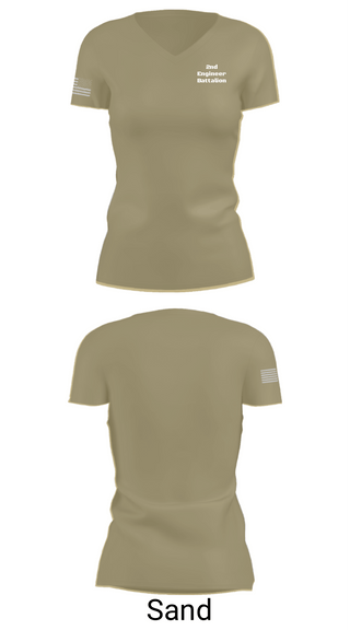 Womens Short Sleeve Vneck Shirt, 2nd Engineer Battalion, Army, Teamtime, Team time, sublimation, custom sports apparel, team uniforms, spirit wear, spiritwear, sports uniforms, custom shirts, team store, custom team store, fundraiser sports, apparel fundraiser