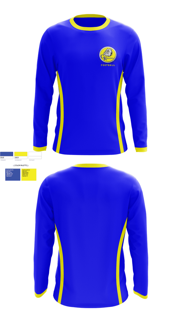Long Sleeve Performance Shirt, Claysburg-Kimmel Senior High School Football, Football, Teamtime, Team time, sublimation, custom sports apparel, team uniforms, spirit wear, spiritwear, sports uniforms, custom shirts, team store, custom team store, fundraiser sports, apparel fundraiser