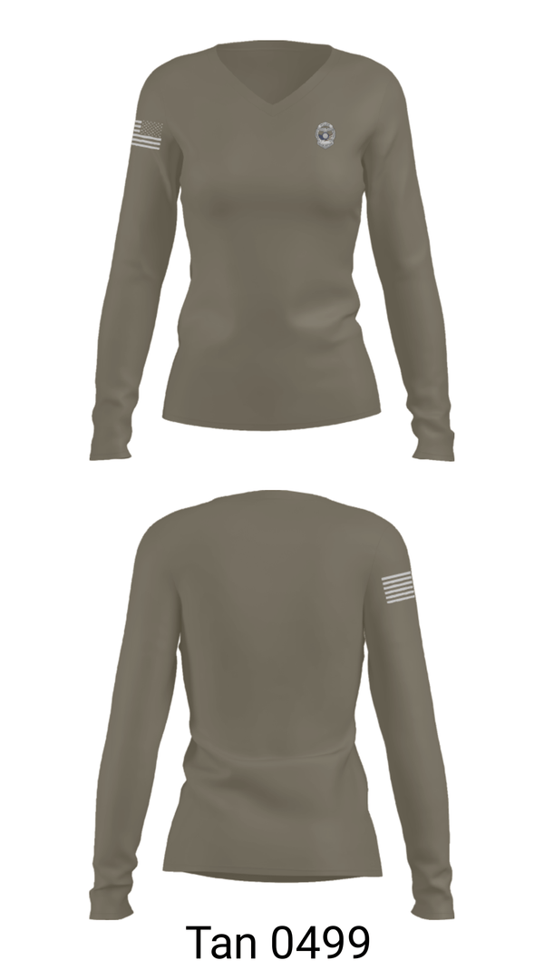 Women's Long Sleeve Vneck Shirt, Haskell Police Department, Police, Teamtime, Team time, sublimation, custom sports apparel, team uniforms, spirit wear, spiritwear, sports uniforms, custom shirts, team store, custom team store, fundraiser sports, apparel fundraiser