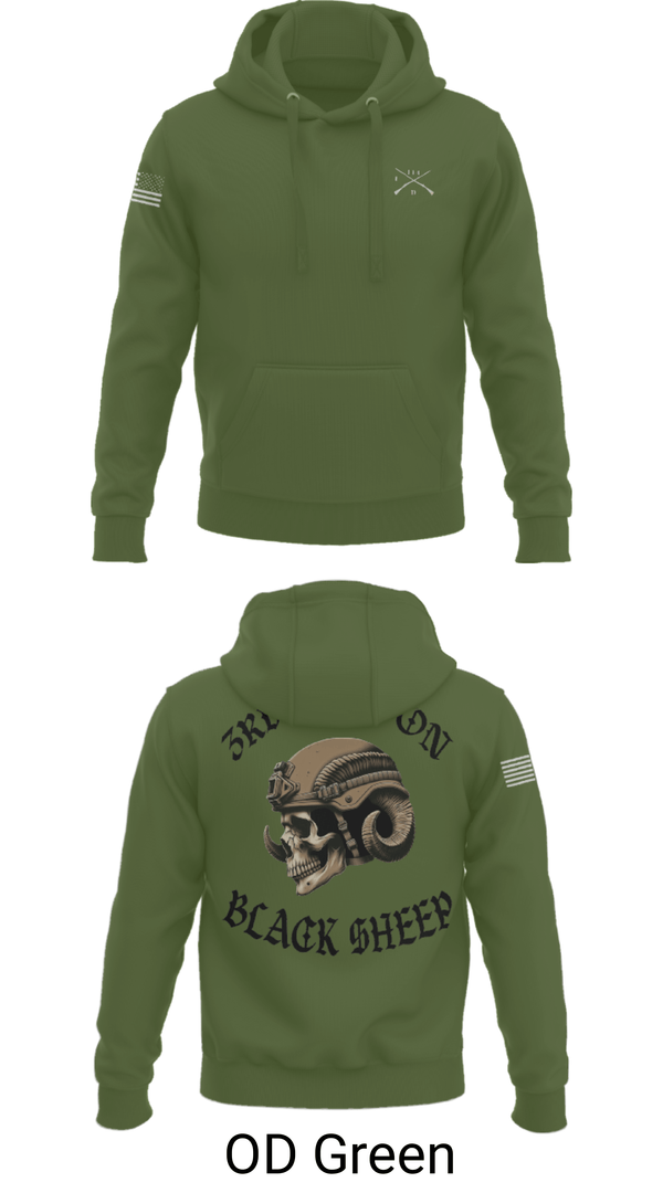 Hoodie, 3rd PLT Black Sheep, Army, Teamtime, Team time, sublimation, custom sports apparel, team uniforms, spirit wear, spiritwear, sports uniforms, custom shirts, team store, custom team store, fundraiser sports, apparel fundraiser