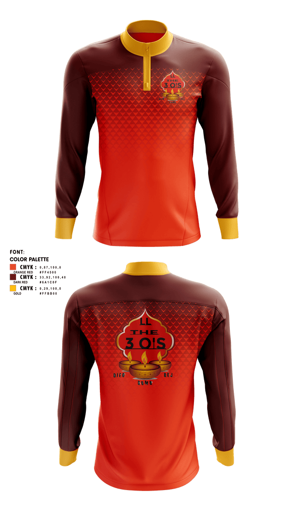 Quarter Zip Jacket, 3 O's, , Teamtime, Team time, sublimation, custom sports apparel, team uniforms, spirit wear, spiritwear, sports uniforms, custom shirts, team store, custom team store, fundraiser sports, apparel fundraiser