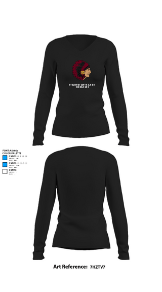 Womens Long Sleeve Vneck Shirt, Stillwater Central High School Band, Spirit Store, Teamtime, Team time, sublimation, custom sports apparel, team uniforms, spirit wear, spiritwear, sports uniforms, custom shirts, team store, custom team store, fundraiser sports, apparel fundraiser