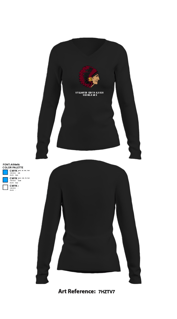Womens Long Sleeve Vneck Shirt, Stillwater Central High School Band, Spirit Store, Teamtime, Team time, sublimation, custom sports apparel, team uniforms, spirit wear, spiritwear, sports uniforms, custom shirts, team store, custom team store, fundraiser sports, apparel fundraiser