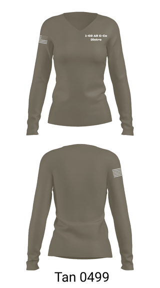 Womens Long Sleeve Vneck Shirt, 1-68 AR G-Co Distro, Army, Teamtime, Team time, sublimation, custom sports apparel, team uniforms, spirit wear, spiritwear, sports uniforms, custom shirts, team store, custom team store, fundraiser sports, apparel fundraiser