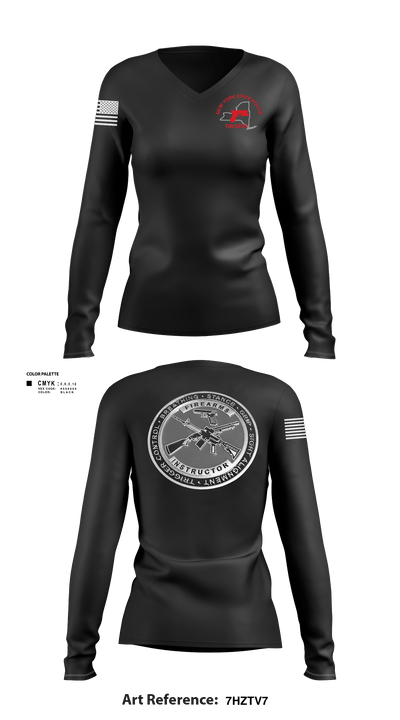 Firearms and Tactics training 60142734 Women's Long Sleeve V-neck Shirt - 101