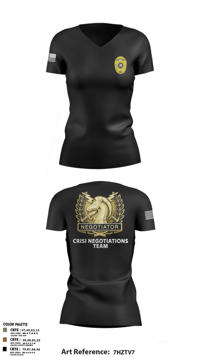 HCSO CNT 41668250 Women's Short Sleeve V-neck Shirt - 6