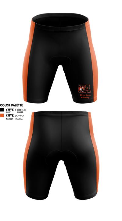 Oliver Ames High School Wrestling 5385977 Men's Compression Shorts - 1