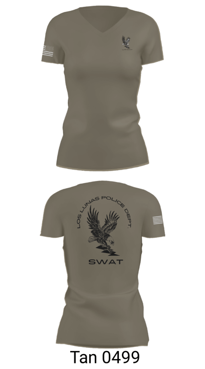LOS LUNAS POLICE DEPT. SWAT 5938018 Women's Short Sleeve V-neck Shirt - 65