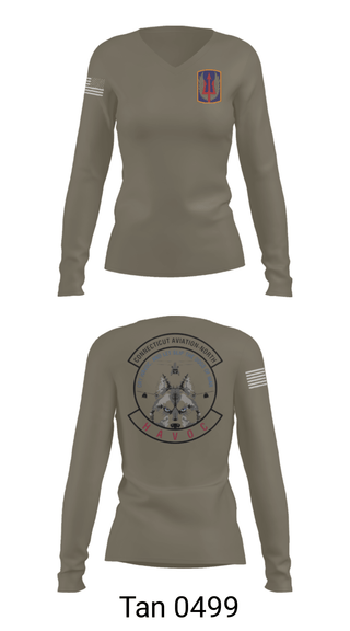 Womens Long Sleeve Vneck Shirt, 1-169th E Company, National Guard, Teamtime, Team time, sublimation, custom sports apparel, team uniforms, spirit wear, spiritwear, sports uniforms, custom shirts, team store, custom team store, fundraiser sports, apparel fundraiser