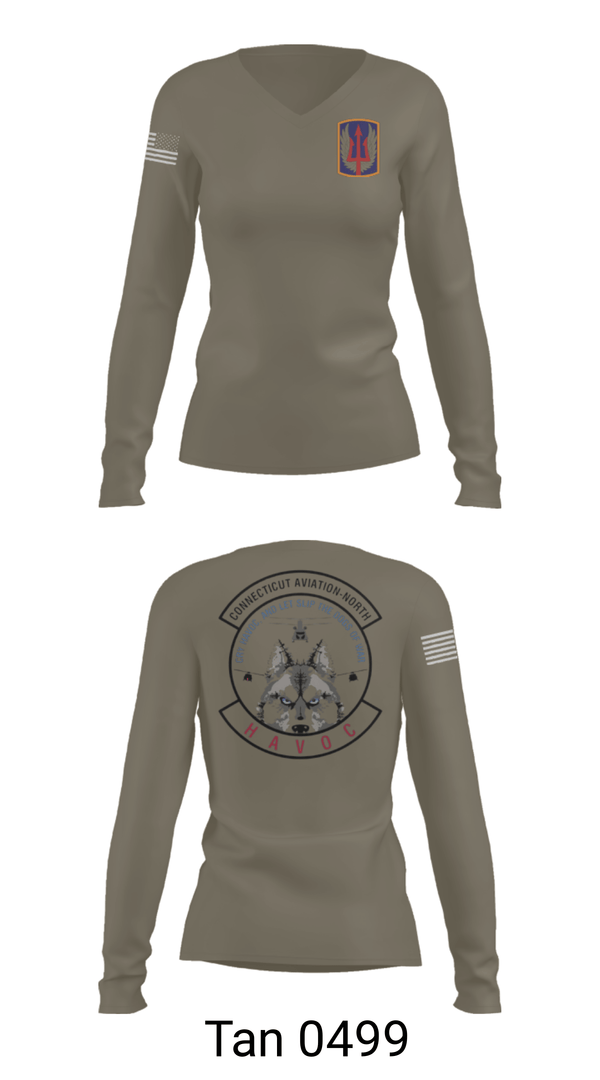 Womens Long Sleeve Vneck Shirt, 1-169th E Company, National Guard, Teamtime, Team time, sublimation, custom sports apparel, team uniforms, spirit wear, spiritwear, sports uniforms, custom shirts, team store, custom team store, fundraiser sports, apparel fundraiser